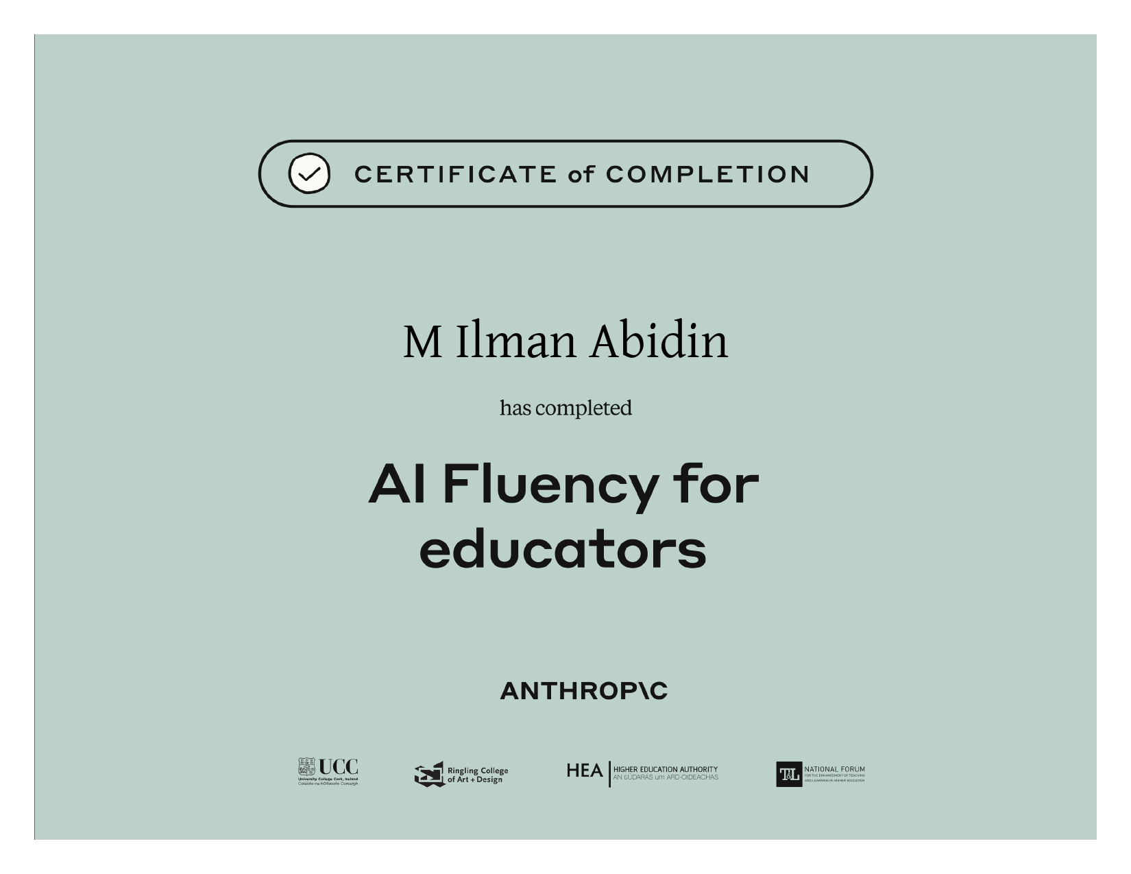 Sertifikat AI Fluency for Educators dari Anthropic